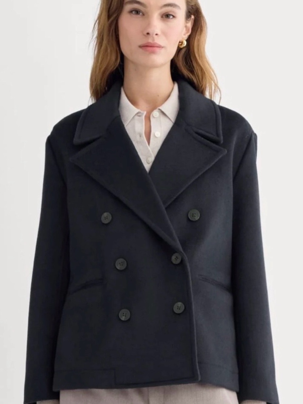 Everlane Women's Rewool short Peacoat